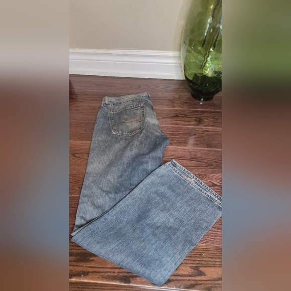 7 For All Mankind Men's Light Blue Bootcut Jeans - Picture 13 of 15